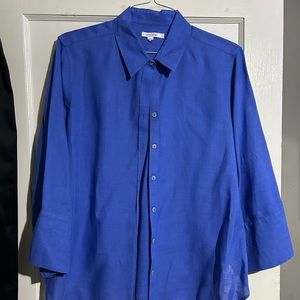 Blue linen shirt top. Size 3